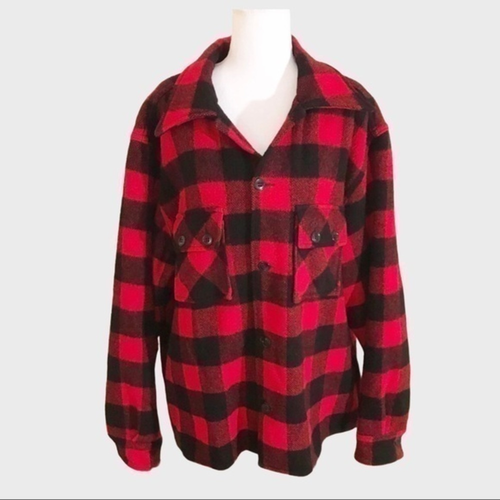 VTG Weather Wise Plaid all virgin Wool Button down shirt jacket
